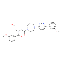 ChemSpider 2D Image | 3-Methoxy-N-(2-methoxyethyl)-N-(2-{4-[6-(3-methoxyphenyl)-3-pyridazinyl]-1,4-diazepan-1-yl}-2-oxoethyl)benzamide | C29H35N5O5