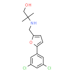 ChemSpider 2D Image | 2-({[5-(3,5-Dichlorophenyl)-2-furyl]methyl}amino)-2-methyl-1-propanol | C15H17Cl2NO2