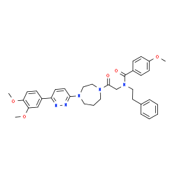 ChemSpider 2D Image | N-(2-{4-[6-(3,4-Dimethoxyphenyl)-3-pyridazinyl]-1,4-diazepan-1-yl}-2-oxoethyl)-4-methoxy-N-(2-phenylethyl)benzamide | C35H39N5O5