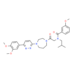 ChemSpider 2D Image | N-(2-{4-[6-(3,4-Dimethoxyphenyl)-3-pyridazinyl]-1,4-diazepan-1-yl}-2-oxoethyl)-N-isobutyl-3-methoxybenzamide | C31H39N5O5