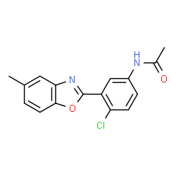 ChemSpider 2D Image | N-[4-Chloro-3-(5-methyl-1,3-benzoxazol-2-yl)phenyl]acetamide | C16H13ClN2O2