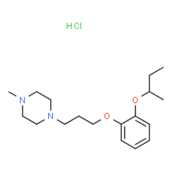 ChemSpider 2D Image | 1-[3-(2-sec-Butoxyphenoxy)propyl]-4-methylpiperazine hydrochloride (1:1) | C18H31ClN2O2