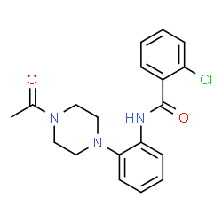 ChemSpider 2D Image | N-[2-(4-Acetyl-1-piperazinyl)phenyl]-2-chlorobenzamide | C19H20ClN3O2