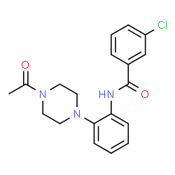 ChemSpider 2D Image | N-[2-(4-Acetyl-1-piperazinyl)phenyl]-3-chlorobenzamide | C19H20ClN3O2