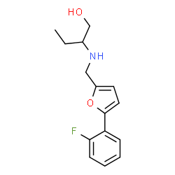 ChemSpider 2D Image | 2-({[5-(2-Fluorophenyl)-2-furyl]methyl}amino)-1-butanol | C15H18FNO2