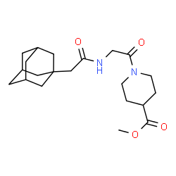 ChemSpider 2D Image | Methyl 1-[N-(adamantan-1-ylacetyl)glycyl]-4-piperidinecarboxylate | C21H32N2O4