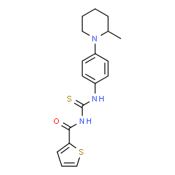 ChemSpider 2D Image | N-{[4-(2-Methyl-1-piperidinyl)phenyl]carbamothioyl}-2-thiophenecarboxamide | C18H21N3OS2