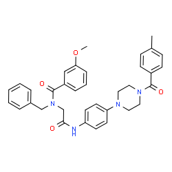 ChemSpider 2D Image | N-Benzyl-3-methoxy-N-[2-({4-[4-(4-methylbenzoyl)-1-piperazinyl]phenyl}amino)-2-oxoethyl]benzamide | C35H36N4O4