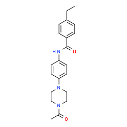 ChemSpider 2D Image | N-[4-(4-Acetyl-1-piperazinyl)phenyl]-4-ethylbenzamide | C21H25N3O2