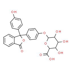 ChemSpider 2D Image | 4-[1-(4-Hydroxyphenyl)-3-oxo-1,3-dihydro-2-benzofuran-1-yl]phenyl hexopyranosiduronic acid | C26H22O10