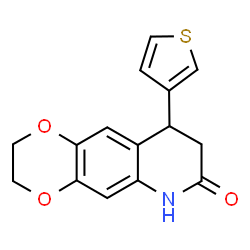 ChemSpider 2D Image | 9-(3-Thienyl)-2,3,8,9-tetrahydro[1,4]dioxino[2,3-g]quinolin-7(6H)-one | C15H13NO3S