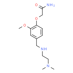 ChemSpider 2D Image | 2-[4-({[2-(Dimethylamino)ethyl]amino}methyl)-2-methoxyphenoxy]acetamide | C14H23N3O3