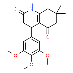 ChemSpider 2D Image | 7,7-Dimethyl-4-(3,4,5-trimethoxyphenyl)-4,6,7,8-tetrahydro-2,5(1H,3H)-quinolinedione | C20H25NO5