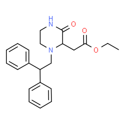 ChemSpider 2D Image | Ethyl [1-(2,2-diphenylethyl)-3-oxo-2-piperazinyl]acetate | C22H26N2O3