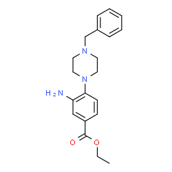 ChemSpider 2D Image | Ethyl 3-amino-4-(4-benzyl-1-piperazinyl)benzoate | C20H25N3O2