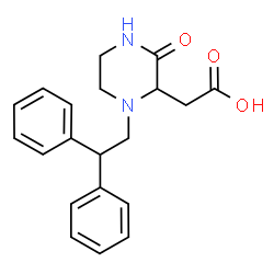 ChemSpider 2D Image | [1-(2,2-Diphenylethyl)-3-oxo-2-piperazinyl]acetic acid | C20H22N2O3