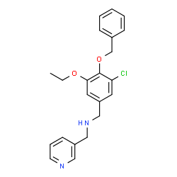 ChemSpider 2D Image | 1-[4-(Benzyloxy)-3-chloro-5-ethoxyphenyl]-N-(3-pyridinylmethyl)methanamine | C22H23ClN2O2