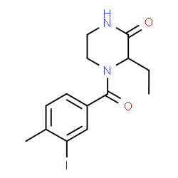 ChemSpider 2D Image | 3-Ethyl-4-(3-iodo-4-methylbenzoyl)-2-piperazinone | C14H17IN2O2