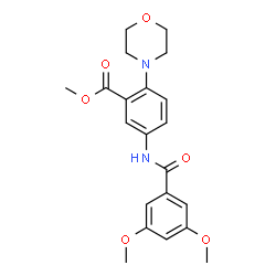 ChemSpider 2D Image | Methyl 5-[(3,5-dimethoxybenzoyl)amino]-2-(4-morpholinyl)benzoate | C21H24N2O6