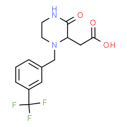 ChemSpider 2D Image | {3-Oxo-1-[3-(trifluoromethyl)benzyl]-2-piperazinyl}acetic acid | C14H15F3N2O3