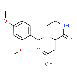 ChemSpider 2D Image | [1-(2,4-Dimethoxybenzyl)-3-oxo-2-piperazinyl]acetic acid | C15H20N2O5
