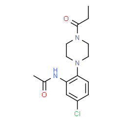 ChemSpider 2D Image | N-[5-Chloro-2-(4-propionyl-1-piperazinyl)phenyl]acetamide | C15H20ClN3O2