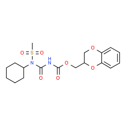 ChemSpider 2D Image | 2,3-Dihydro-1,4-benzodioxin-2-ylmethyl [cyclohexyl(methylsulfonyl)carbamoyl]carbamate | C18H24N2O7S