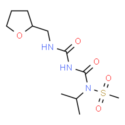 ChemSpider 2D Image | N-Isopropyl-N-{[(tetrahydro-2-furanylmethyl)carbamoyl]carbamoyl}methanesulfonamide | C11H21N3O5S