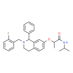 ChemSpider 2D Image | 2-{[2-(2-Fluorobenzyl)-1-phenyl-1,2,3,4-tetrahydro-7-isoquinolinyl]oxy}-N-isopropylpropanamide | C28H31FN2O2
