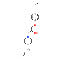 ChemSpider 2D Image | Ethyl 1-{2-hydroxy-3-[4-(2-methyl-2-butanyl)phenoxy]propyl}-4-piperidinecarboxylate | C22H35NO4