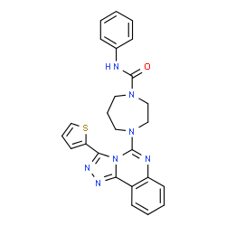 ChemSpider 2D Image | N-Phenyl-4-[3-(2-thienyl)[1,2,4]triazolo[4,3-c]quinazolin-5-yl]-1,4-diazepane-1-carboxamide | C25H23N7OS
