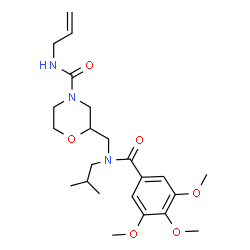 ChemSpider 2D Image | N-Allyl-2-{[isobutyl(3,4,5-trimethoxybenzoyl)amino]methyl}-4-morpholinecarboxamide | C23H35N3O6