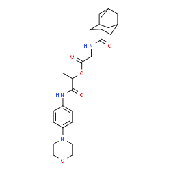 ChemSpider 2D Image | 1-{[4-(4-Morpholinyl)phenyl]amino}-1-oxo-2-propanyl N-(adamantan-1-ylcarbonyl)glycinate | C26H35N3O5