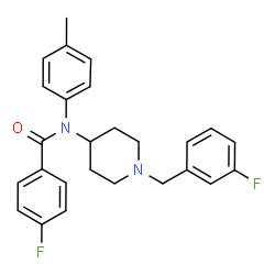 ChemSpider 2D Image | 4-Fluoro-N-[1-(3-fluorobenzyl)-4-piperidinyl]-N-(4-methylphenyl)benzamide | C26H26F2N2O