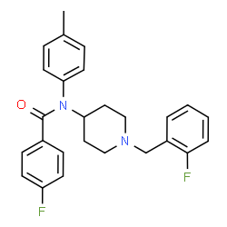 ChemSpider 2D Image | 4-Fluoro-N-[1-(2-fluorobenzyl)-4-piperidinyl]-N-(4-methylphenyl)benzamide | C26H26F2N2O