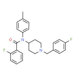 ChemSpider 2D Image | 2-Fluoro-N-[1-(4-fluorobenzyl)-4-piperidinyl]-N-(4-methylphenyl)benzamide | C26H26F2N2O
