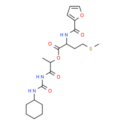 ChemSpider 2D Image | 1-[(Cyclohexylcarbamoyl)amino]-1-oxo-2-propanyl N-2-furoylmethioninate | C20H29N3O6S