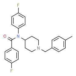 ChemSpider 2D Image | 4-Fluoro-N-(4-fluorophenyl)-N-[1-(4-methylbenzyl)-4-piperidinyl]benzamide | C26H26F2N2O