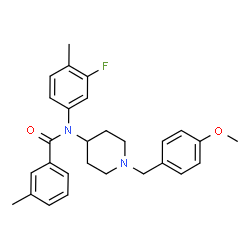 ChemSpider 2D Image | N-(3-Fluoro-4-methylphenyl)-N-[1-(4-methoxybenzyl)-4-piperidinyl]-3-methylbenzamide | C28H31FN2O2