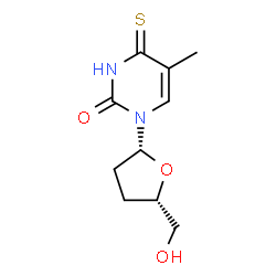 ChemSpider 2D Image | 1-[(2R,5S)-5-(Hydroxymethyl)tetrahydro-2-furanyl]-5-methyl-4-thioxo-3,4-dihydro-2(1H)-pyrimidinone | C10H14N2O3S