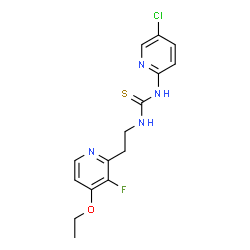 ChemSpider 2D Image | N-[[3-FLUORO-4-ETHOXY-PYRID-2-YL]ETHYL]-N'-[5-CHLORO-PYRIDYL]-THIOUREA | C15H16ClFN4OS