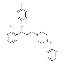 ChemSpider 2D Image | 1-Benzyl-4-[3-(2-chlorophenyl)-3-(4-methylphenoxy)propyl]piperazine | C27H31ClN2O
