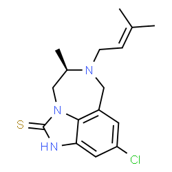 ChemSpider 2D Image | (5R)-9-chloro-5-methyl-6-(3-methylbut-2-en-1-yl)-4,5,6,7-tetrahydroimidazo[4,5,1-jk][1,4]benzodiazepine-2-thiol | C16H20ClN3S