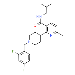 ChemSpider 2D Image | 2-[1-(2,4-Difluorobenzyl)-4-piperidinyl]-N-isobutyl-6-methylnicotinamide | C23H29F2N3O