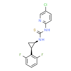 ChemSpider 2D Image | 1-(5-Chloro-2-pyridinyl)-3-[(1R,2R)-2-(2,6-difluorophenyl)cyclopropyl]thiourea | C15H12ClF2N3S