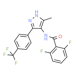 ChemSpider 2D Image | 2,6-Difluoro-N-{5-methyl-3-[4-(trifluoromethyl)phenyl]-1H-pyrazol-4-yl}benzamide | C18H12F5N3O