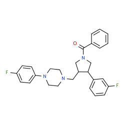 ChemSpider 2D Image | [3-(3-Fluorophenyl)-4-{[4-(4-fluorophenyl)-1-piperazinyl]methyl}-1-pyrrolidinyl](phenyl)methanone | C28H29F2N3O