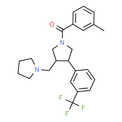 ChemSpider 2D Image | (3-Methylphenyl){3-(1-pyrrolidinylmethyl)-4-[3-(trifluoromethyl)phenyl]-1-pyrrolidinyl}methanone | C24H27F3N2O