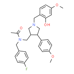 ChemSpider 2D Image | N-(4-Fluorobenzyl)-N-{[1-(2-hydroxy-4-methoxybenzyl)-4-(4-methoxyphenyl)-3-pyrrolidinyl]methyl}acetamide | C29H33FN2O4