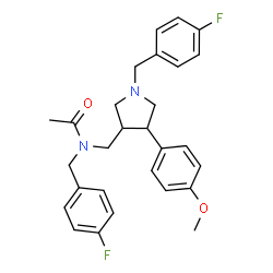 ChemSpider 2D Image | N-(4-Fluorobenzyl)-N-{[1-(4-fluorobenzyl)-4-(4-methoxyphenyl)-3-pyrrolidinyl]methyl}acetamide | C28H30F2N2O2